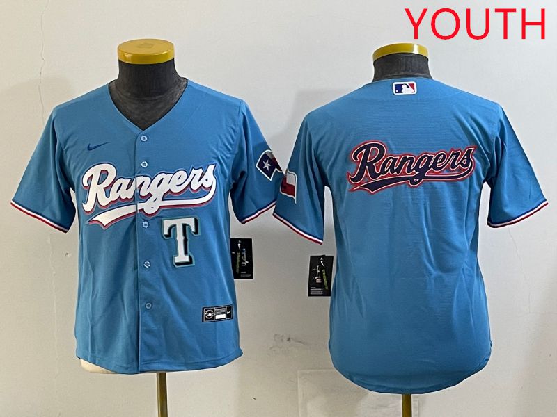 Youth Texas Rangers Blank Light Blue Game 2025 Nike MLB Jersey style 6